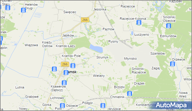 mapa Strumyk gmina Kramsk, Strumyk gmina Kramsk na mapie Targeo