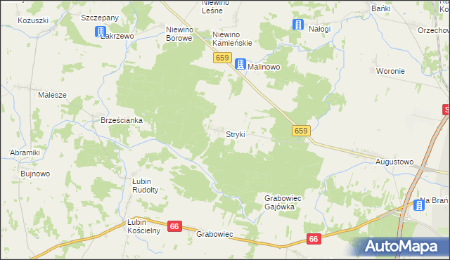 mapa Stryki, Stryki na mapie Targeo