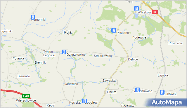 mapa Strzałkowice, Strzałkowice na mapie Targeo