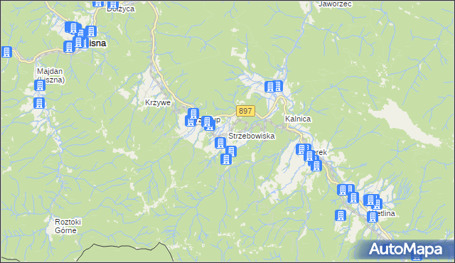 mapa Strzebowiska, Strzebowiska na mapie Targeo