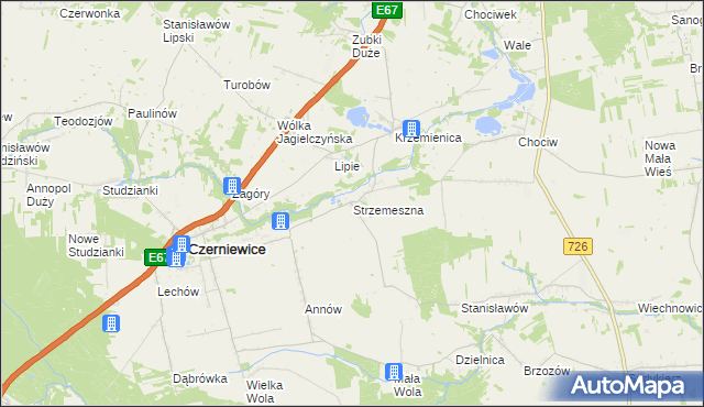 mapa Strzemeszna, Strzemeszna na mapie Targeo