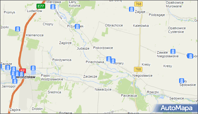 mapa Strzeszkowice, Strzeszkowice na mapie Targeo