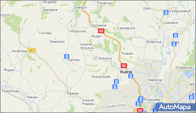 mapa Strzybnik, Strzybnik na mapie Targeo