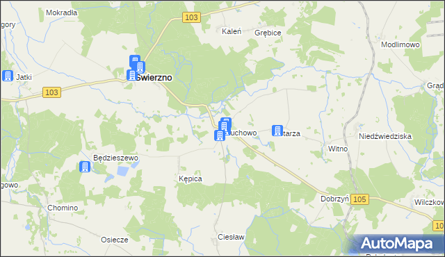 mapa Stuchowo, Stuchowo na mapie Targeo