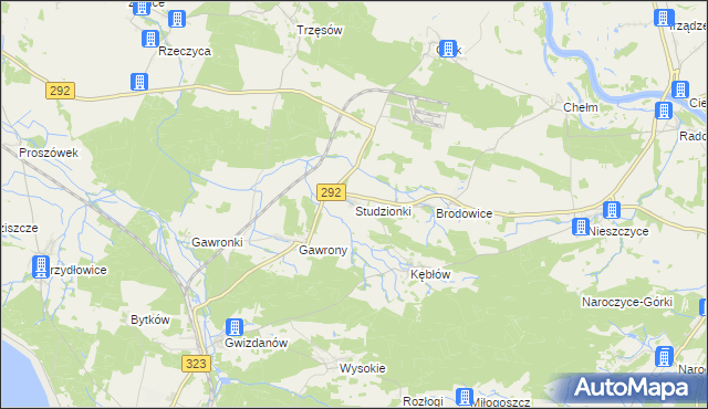 mapa Studzionki, Studzionki na mapie Targeo