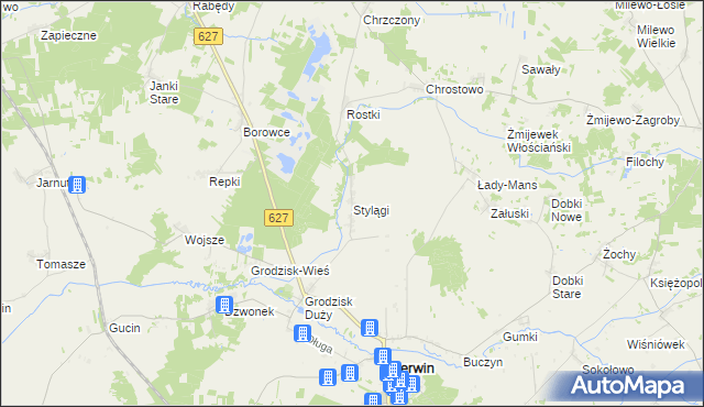 mapa Stylągi, Stylągi na mapie Targeo