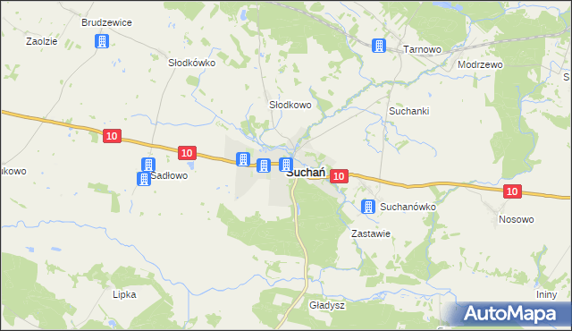 mapa Suchań, Suchań na mapie Targeo