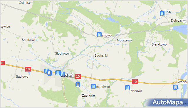 mapa Suchanki, Suchanki na mapie Targeo
