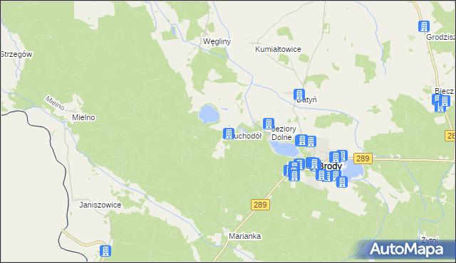 mapa Suchodół gmina Brody, Suchodół gmina Brody na mapie Targeo