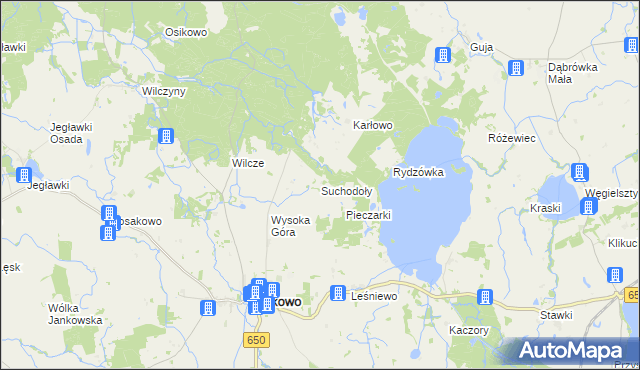 mapa Suchodoły gmina Srokowo, Suchodoły gmina Srokowo na mapie Targeo
