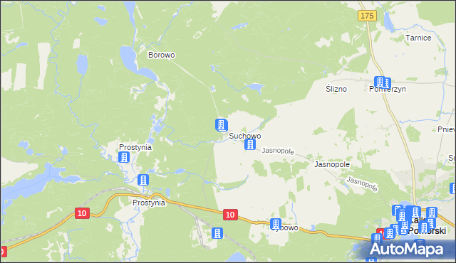 mapa Suchowo, Suchowo na mapie Targeo
