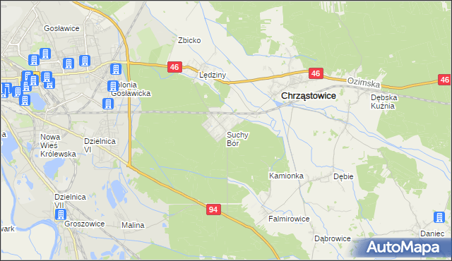 mapa Suchy Bór, Suchy Bór na mapie Targeo