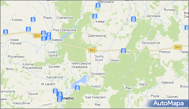 mapa Suchy Grunt gmina Lubowidz, Suchy Grunt gmina Lubowidz na mapie Targeo