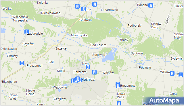 mapa Sufczyce, Sufczyce na mapie Targeo