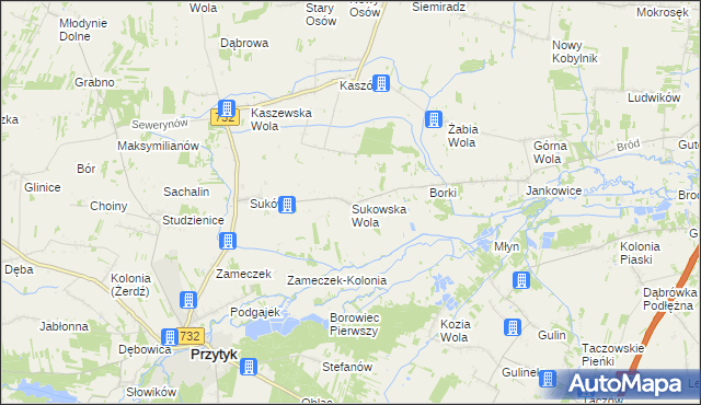 mapa Sukowska Wola, Sukowska Wola na mapie Targeo