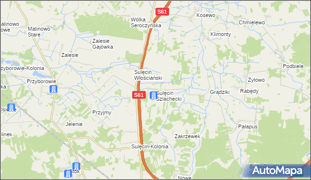 mapa Sulęcin Szlachecki, Sulęcin Szlachecki na mapie Targeo