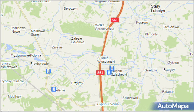 mapa Sulęcin Włościański, Sulęcin Włościański na mapie Targeo