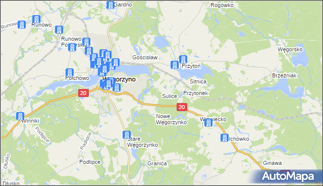 mapa Sulice, Sulice na mapie Targeo
