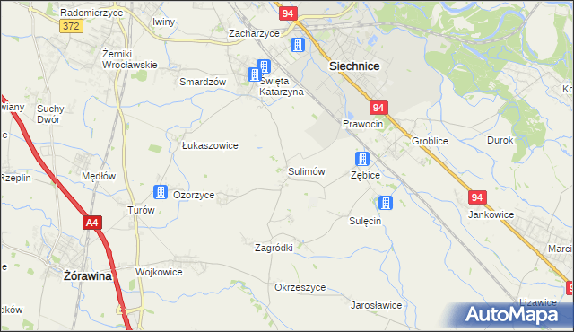 mapa Sulimów gmina Siechnice, Sulimów gmina Siechnice na mapie Targeo