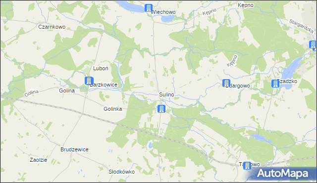mapa Sulino gmina Marianowo, Sulino gmina Marianowo na mapie Targeo