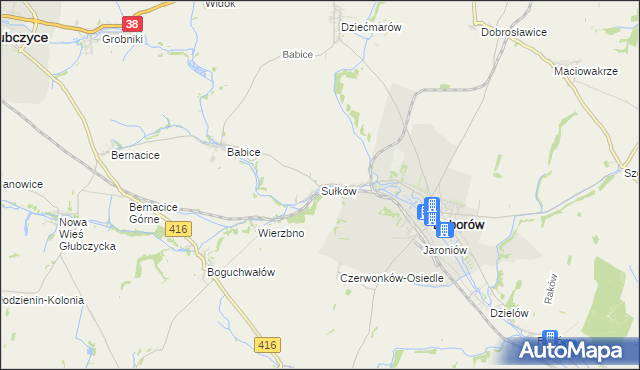 mapa Sułków gmina Baborów, Sułków gmina Baborów na mapie Targeo