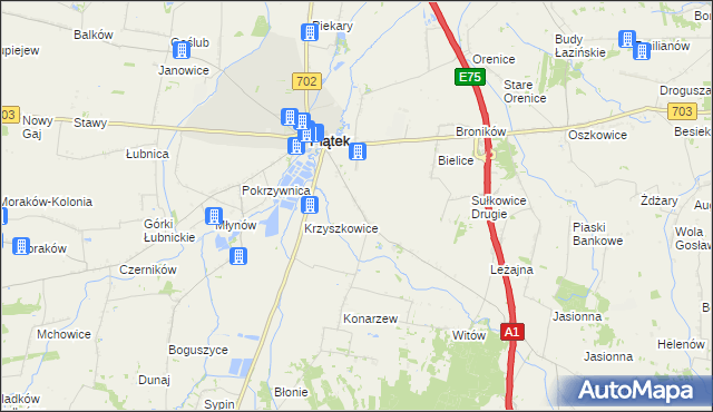 mapa Sułkowice Pierwsze, Sułkowice Pierwsze na mapie Targeo