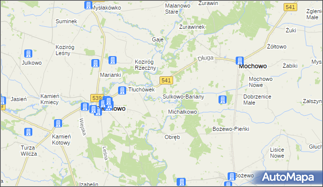 mapa Sulkowo-Bariany, Sulkowo-Bariany na mapie Targeo