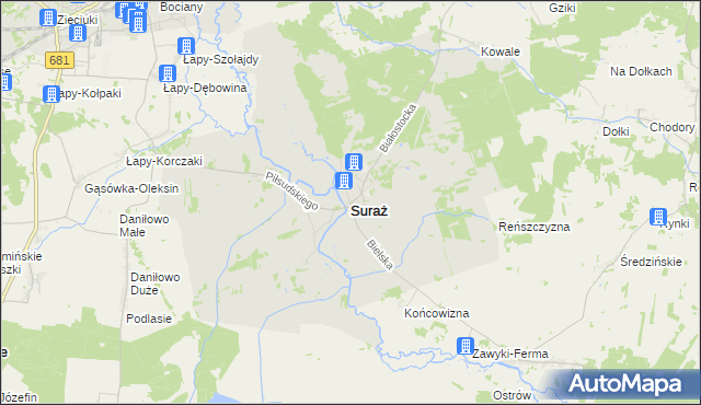 mapa Suraż, Suraż na mapie Targeo