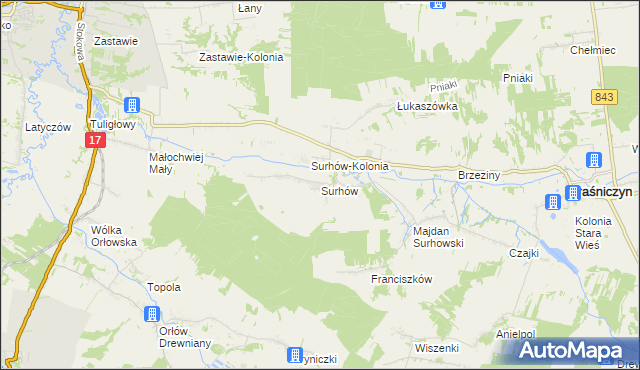 mapa Surhów, Surhów na mapie Targeo