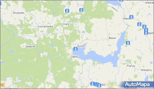 mapa Suryty, Suryty na mapie Targeo