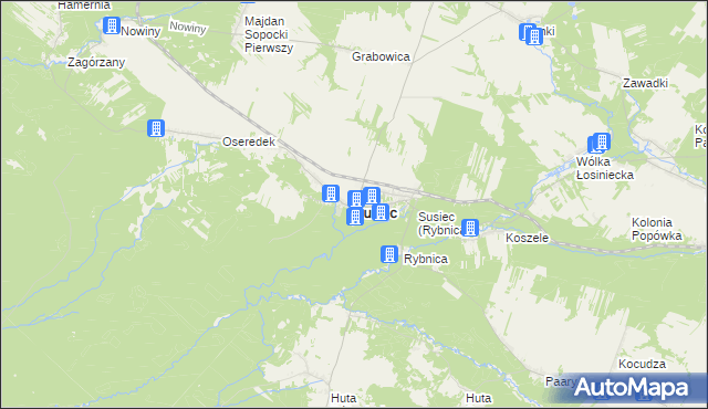 mapa Susiec, Susiec na mapie Targeo