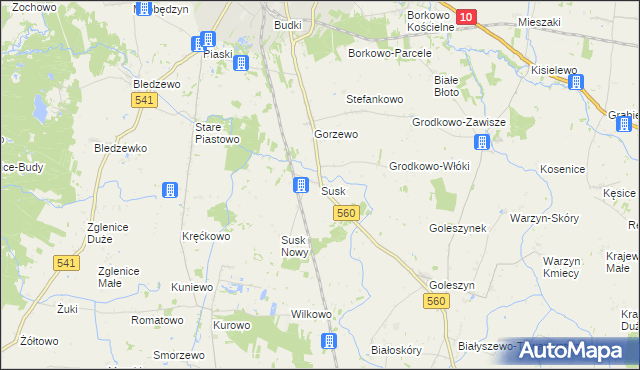 mapa Susk, Susk na mapie Targeo