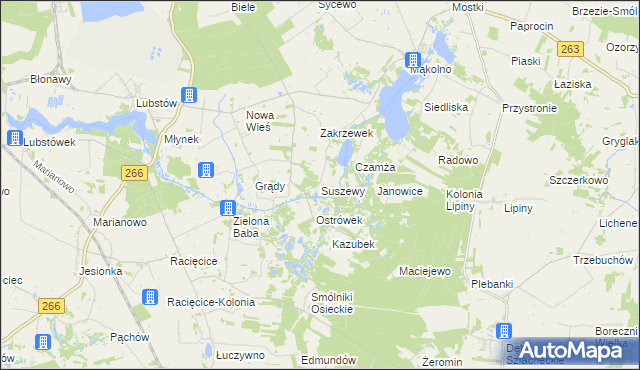 mapa Suszewy, Suszewy na mapie Targeo