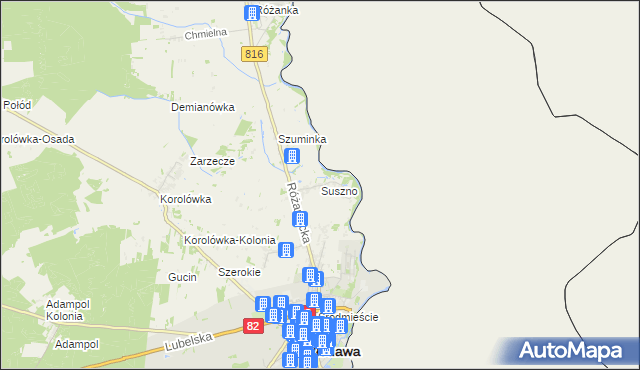 mapa Suszno, Suszno na mapie Targeo