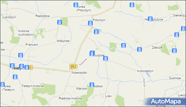 mapa Suszów, Suszów na mapie Targeo