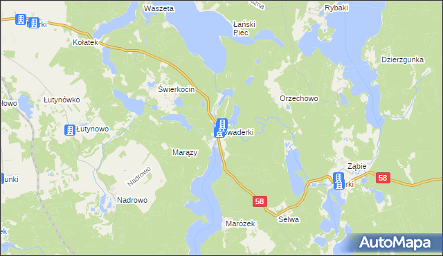mapa Swaderki, Swaderki na mapie Targeo