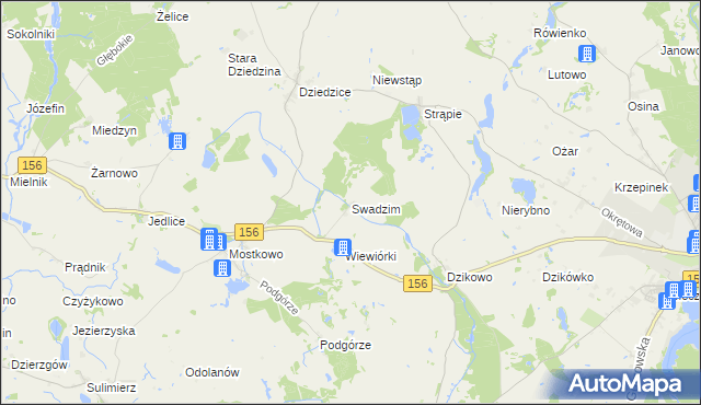 mapa Swadzim gmina Barlinek, Swadzim gmina Barlinek na mapie Targeo