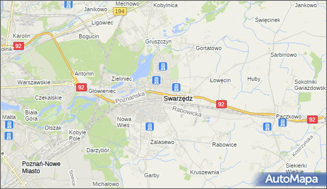 mapa Swarzędz, Swarzędz na mapie Targeo