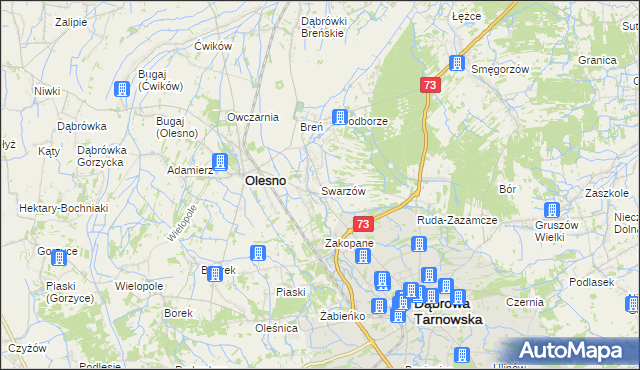 mapa Swarzów, Swarzów na mapie Targeo