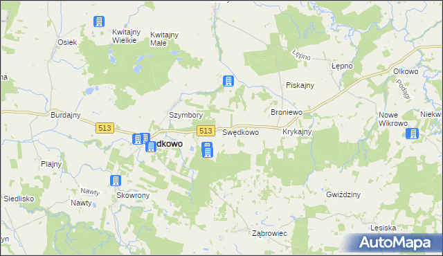 mapa Swędkowo, Swędkowo na mapie Targeo