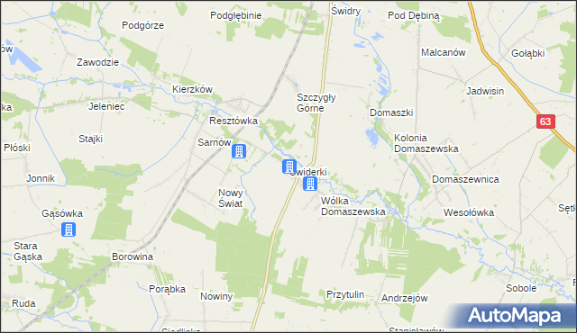 mapa Świderki, Świderki na mapie Targeo