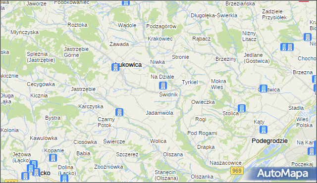 mapa Świdnik gmina Łukowica, Świdnik gmina Łukowica na mapie Targeo