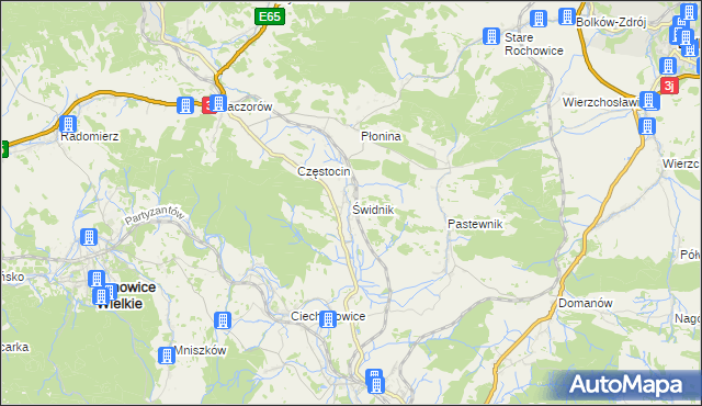 mapa Świdnik gmina Marciszów, Świdnik gmina Marciszów na mapie Targeo