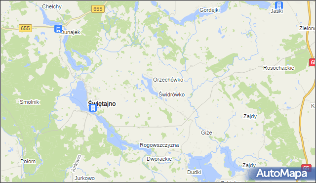 mapa Świdrówko, Świdrówko na mapie Targeo