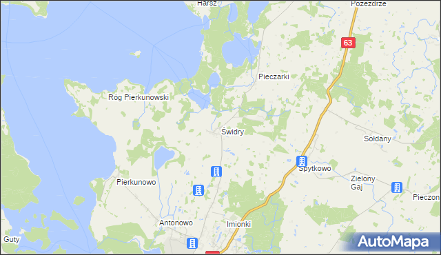 mapa Świdry gmina Giżycko, Świdry gmina Giżycko na mapie Targeo