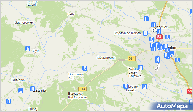 mapa Świdwiborek, Świdwiborek na mapie Targeo