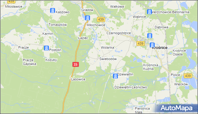 mapa Świebodów, Świebodów na mapie Targeo