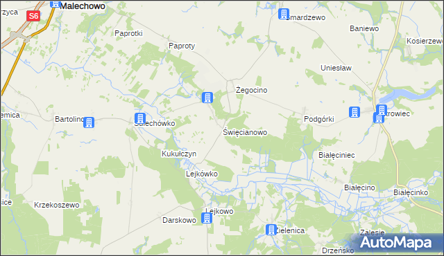 mapa Święcianowo, Święcianowo na mapie Targeo