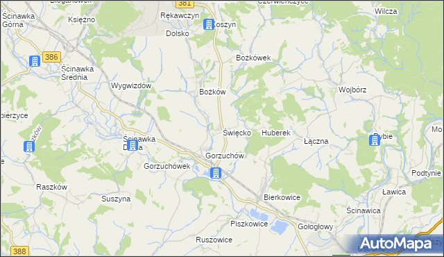 mapa Święcko, Święcko na mapie Targeo
