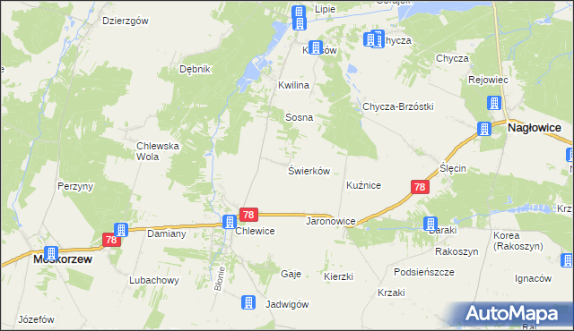 mapa Świerków, Świerków na mapie Targeo